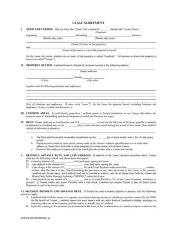 Florida Lease Agreement Basic Details form preview